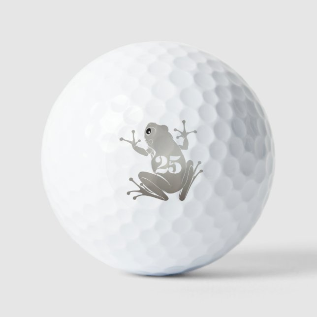Silver 25th Anniversary Frog "GO" Custom  Golfball (Vorderseite)