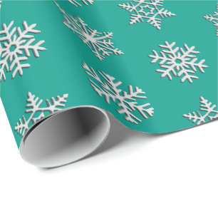 Silver 3-D Schneeflocken, benutzerdefinierbarer Hi Geschenkpapier