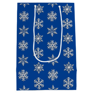 Silver 3-D Schneeflocken, benutzerdefinierbarer Hi Mittlere Geschenktüte
