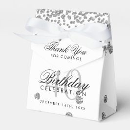 Silver 40. Geburtstag Danke Confetti White Geschenkschachtel