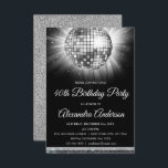 Silver 40. Geburtstag Party Disco Ball Einladung<br><div class="desc">Silver 40 Geburtstag Party Disco Ball Party Einladung. Die silberne und schwarze 40. Geburtstagsfeier Party Einladung eignet sich perfekt für ein modernes 40. Geburtstagsfest.</div>