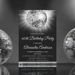 Silver 60. Geburtstagsparty 70's Disco Ball Einladung<br><div class="desc">Silver 60 Geburtstagsparty 70's Disco Ball Party Einladung. Die 60. Geburtstagsparty in Silver und Black lädt zu einer modernen 60. Geburtstagsparty ein. Auf Wunsch können vom Designer angepasste Produkte erstellt werden.</div>