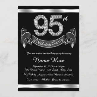 Silver 95. Geburtstagsparty Einladung