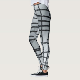 Silver Abstrakt Lines Leggings