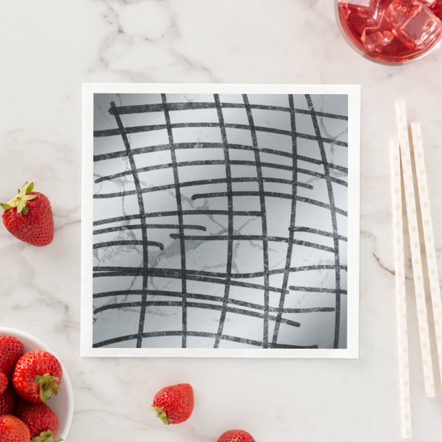 Silver Abstrakt Lines Napkins Serviette (Beispiel)