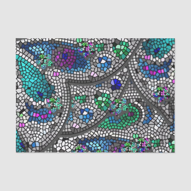 Silver Accents Mosaik Art Seidenpapier (Vorderseite)