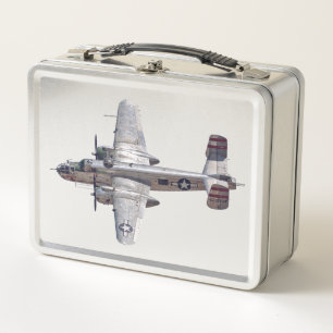 Silver Airplane Lunchbox