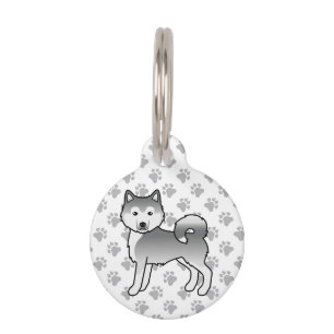 Silver Alaskan Malamute Niedlich Cartoon Dog Haustiermarke