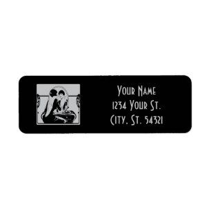 Silver and Black 1920's Address Labels