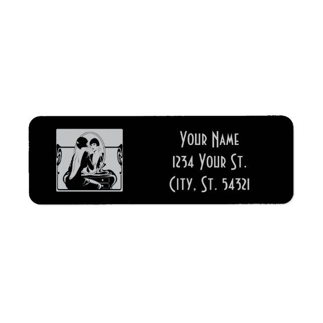 Silver and Black 1920's Address Labels (Vorne)