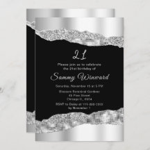 Silver and Black Glam Tars Geburtstagsparty