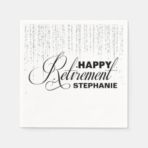Silver and Black Retirement Party, Custom Napkins Serviette