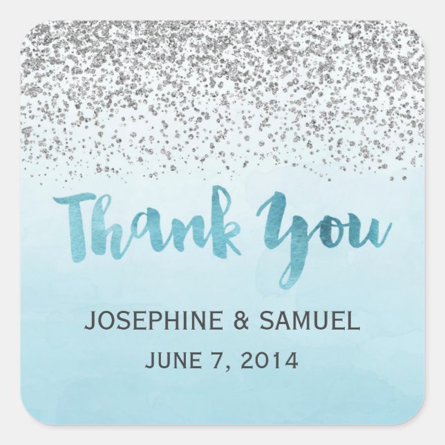 Silver and Blue Danke Stickers (Vorderseite)