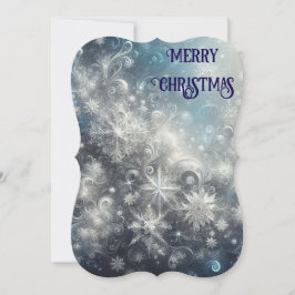 Silver and Blue Snowflake Winter