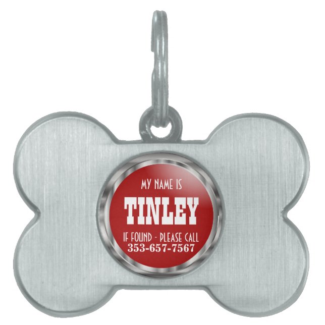 Silver and Deep Red | DIY Name Tiermarke (Vorderseite)