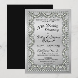 Silver and Diamond Party zum 10. Hochzeitstag Einladung