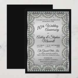 Silver and Diamond Party zum 10. Hochzeitstag Einladung