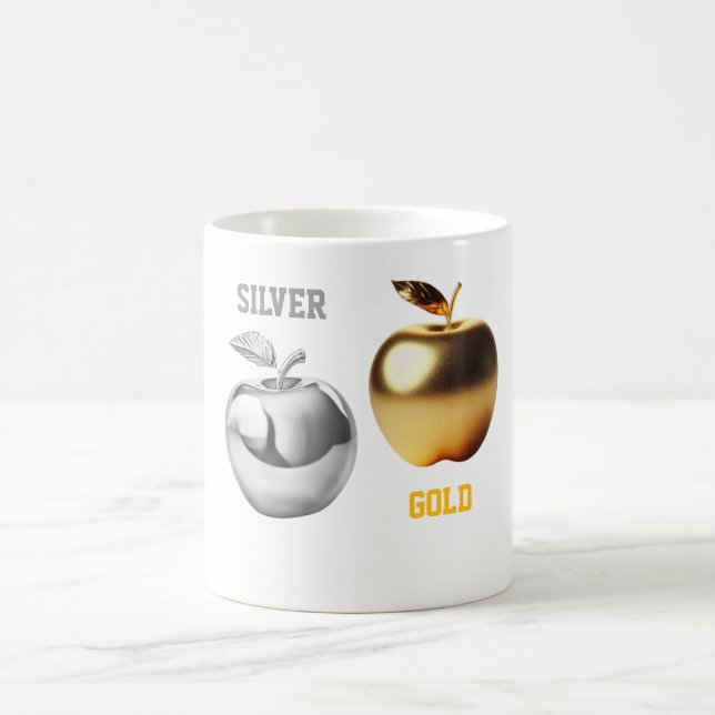 Silver and gold apple Mug Kaffeetasse (Mittel)