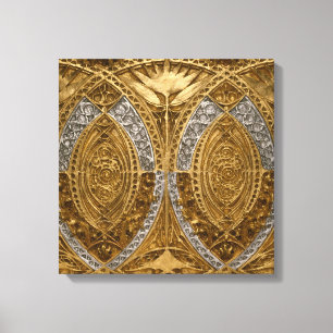 Silver and Gold Art Deco Muster Leinwanddruck