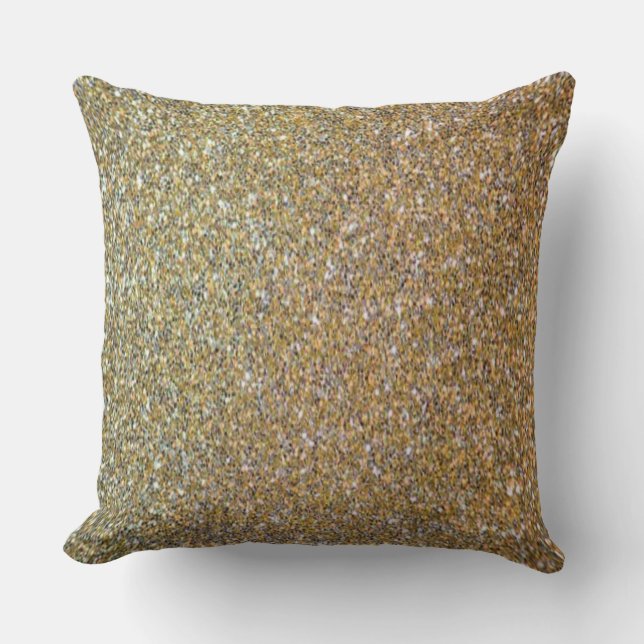 "SILVER AND GOLD" Grauer Silberbraun Gold Abstrakt Kissen (Vorderseite)