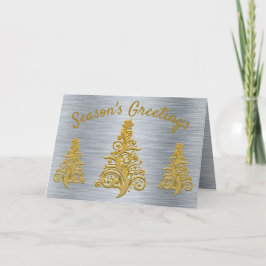 Silver and Gold Holiday Karte