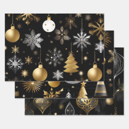 Silver and Gold Holiday Ornaments Collection Geschenkpapier Set