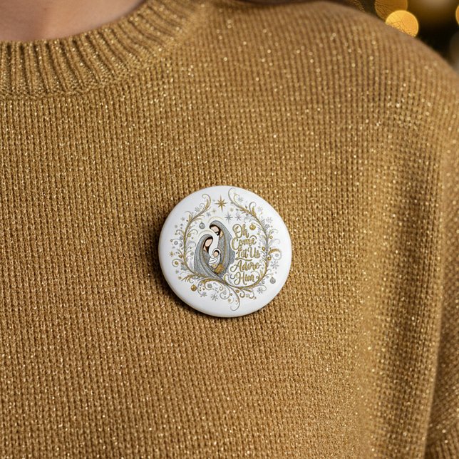 Silver and gold nativity Christmas Button (Von Creator hochgeladen)