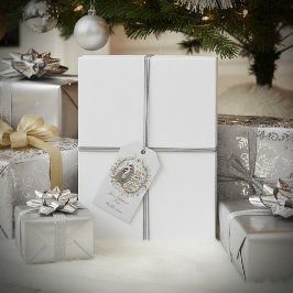 Silver and gold nativity Christmas Geschenkanhänger