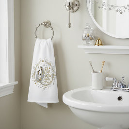 Silver and gold nativity Christmas Handtuch