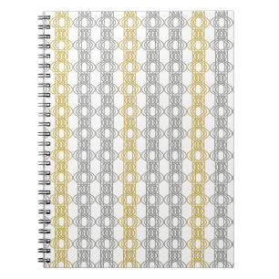 Silver and Gold Pattern Notebook Notizblock