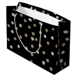 Silver and Gold Polka Dots Große Geschenktüte