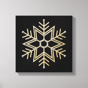 Silver and Gold Snowflake Leinwanddruck