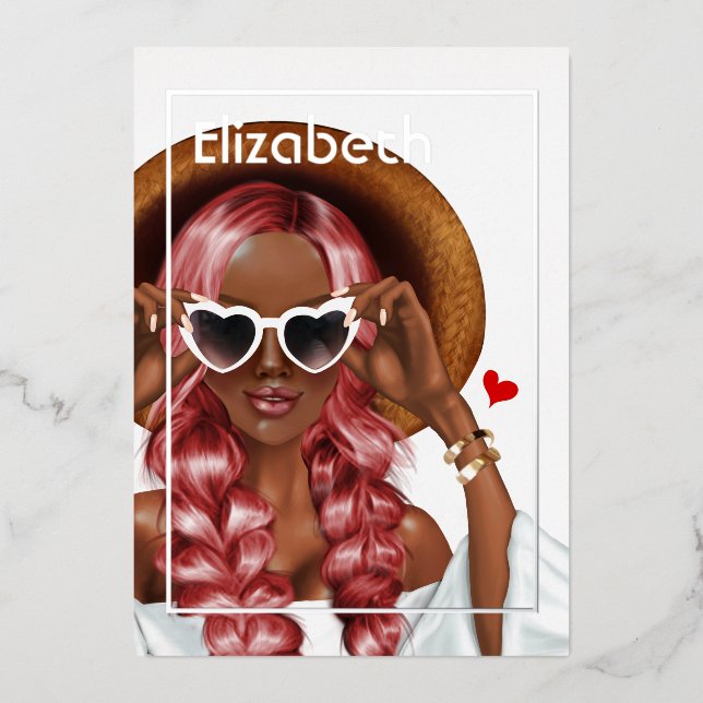 Silver and Gold Summer Birthday Party - Einladung (Vorderseite)