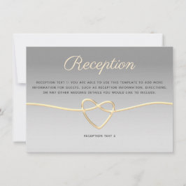 Silver and Gold Wedding Reception Card