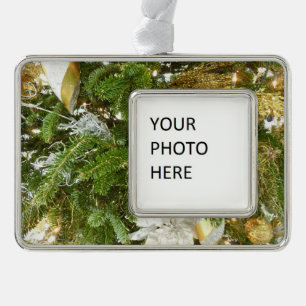 Silver and Gold Weihnachtsbaum I Urlaub Rahmen-Ornament Silber