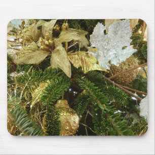 Silver and Gold Weihnachtsbaum II Urlaub Mousepad