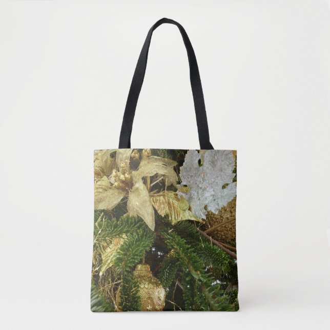 Silver and Gold Weihnachtsbaum II Urlaub Tasche (Vorderseite)
