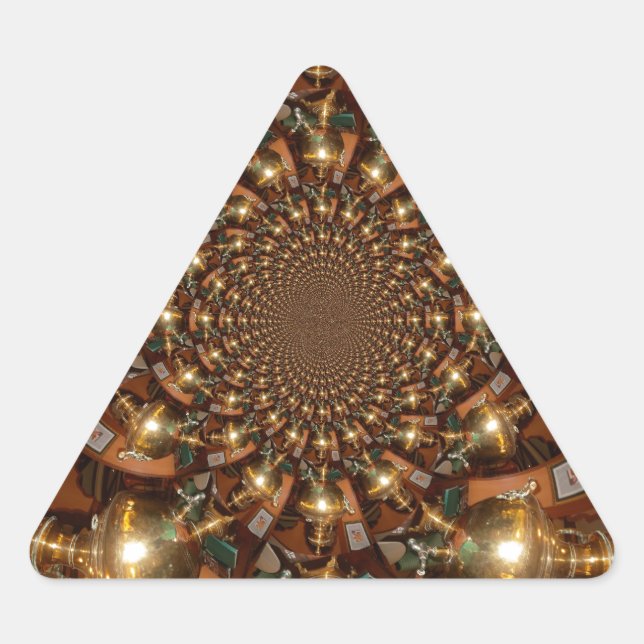 Silver and GoldElegante Teekultur - Vintag Samov Dreieckiger Aufkleber (Vorderseite)