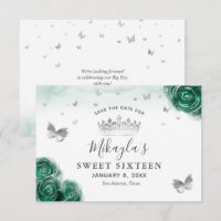 Silver and Green Rose Elegant