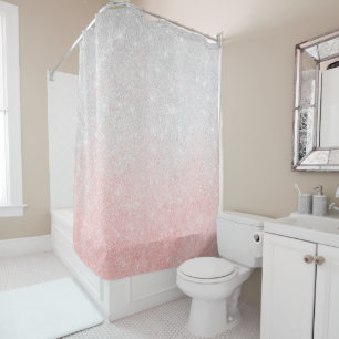 Silver and Pink Glitter Schatten Luxury Design Duschvorhang