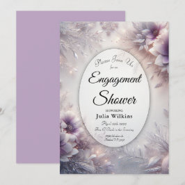 Silver and Soft Amethyst Winter Engagement Shower Einladung