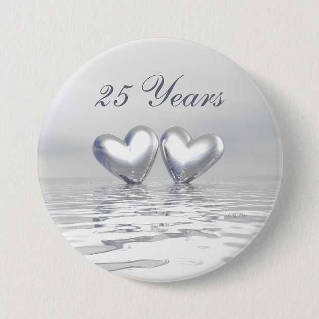 Silver Anniversary Hearts Button (Vorderseite)