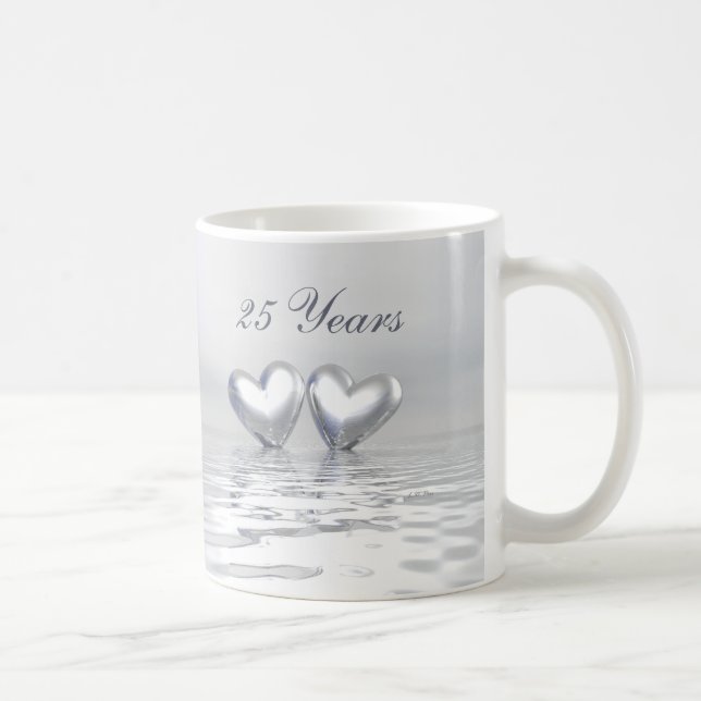 Silver Anniversary Hearts Kaffeetasse (Rechts)