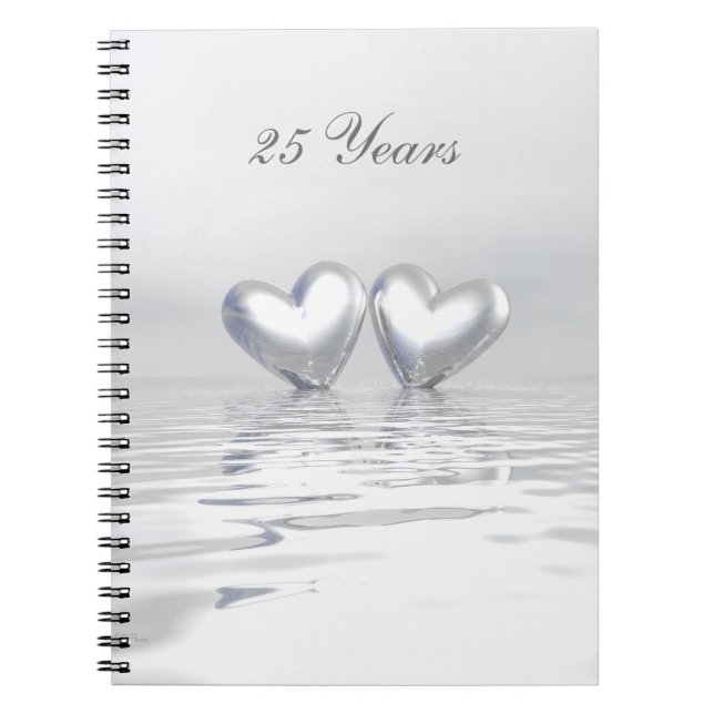 Silver Anniversary Hearts Notizblock (Vorderseite)