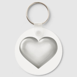 Silver Anniversary - Silver Glass Heart Schlüsselanhänger