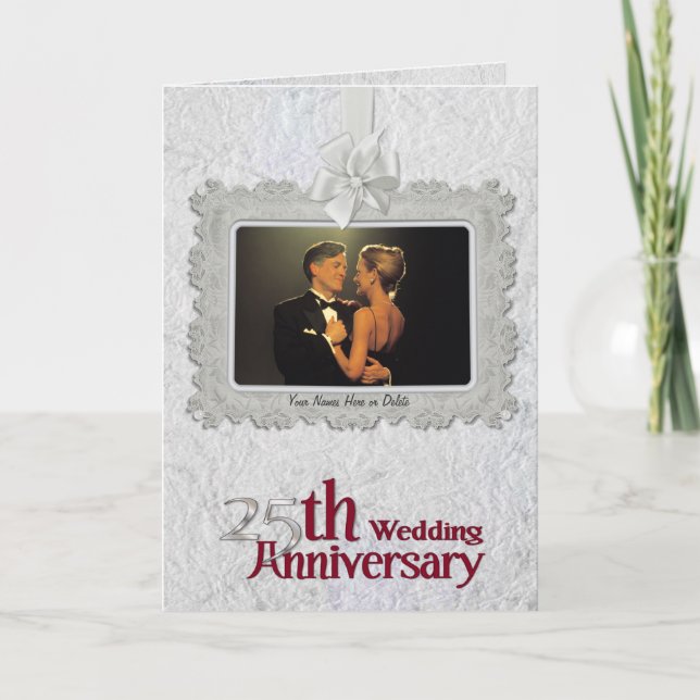Silver Anniversary - Wide Foto Window Einladung (Vorderseite)