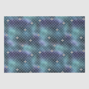 Silver Aqua Blue Mermaid Seidenpapier