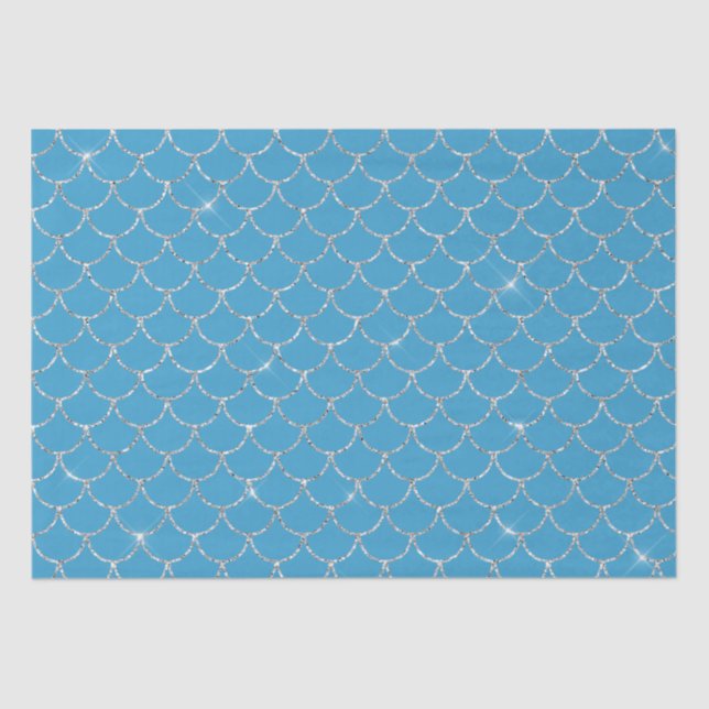 Silver Aqua Mermaid Seidenpapier (Vorderseite)