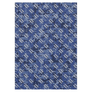 Silver Aquarius Zodiac Sign Navy Blue Digital Camo Tischdecke