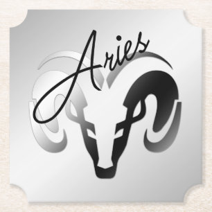 Silver Aries der Ram Zodiac Untersetzer